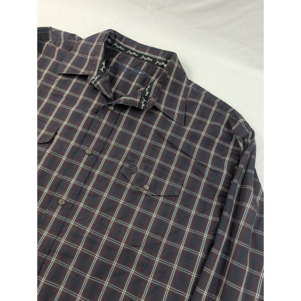 Wrangler George Strait Troubadour Shirt XL Diamond‎ Pearl Snap Plaid Western